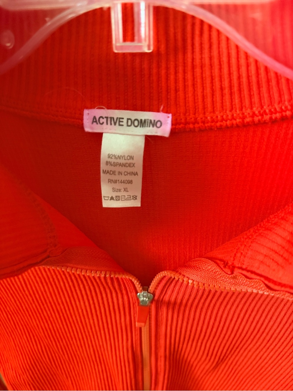 Red Ribbed Zip-Up Jacket - Picture 3 of 4